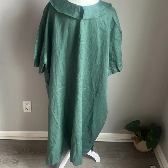 simpson handmade custom lagenlook linen button back midi dress - Picture 7 of 7